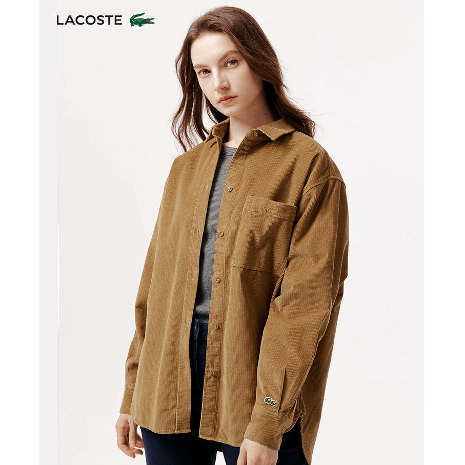 LACOSTE法国鳄鱼女装25秋季新款宽松百搭落肩衬衫外套|CF5336