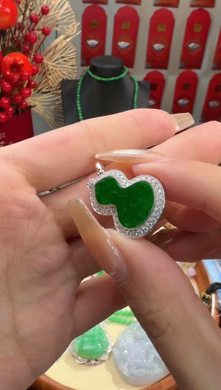 【闪购商品】翡翠颈饰银S925镶嵌挂件