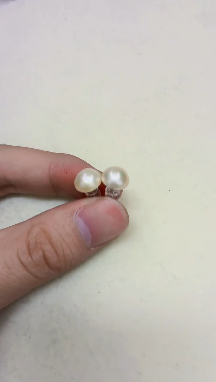 银S925镶嵌DA拼合珍珠（马贝珠）【亏本】马贝耳钉 y1084