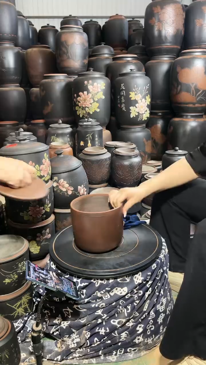壶瑕疵茶叶罐 750 小五饼古铜色