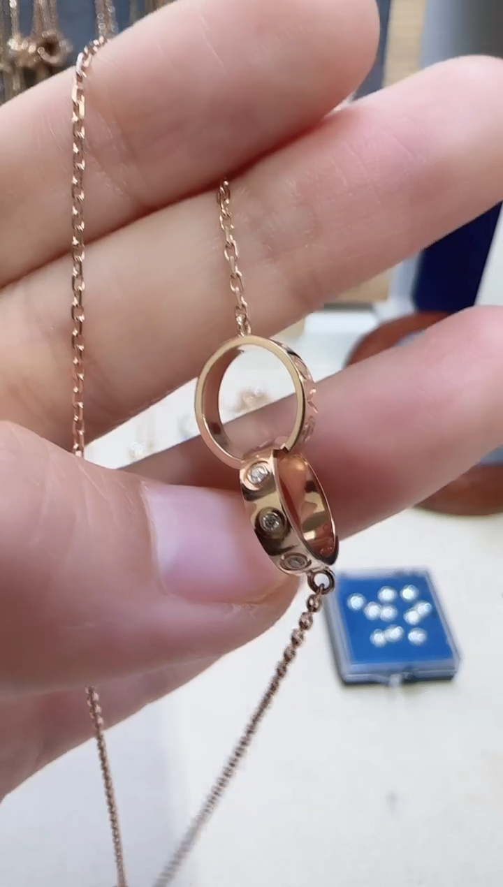 【闪购商品】天然钻石套链18K金镶嵌多样性发货发其一