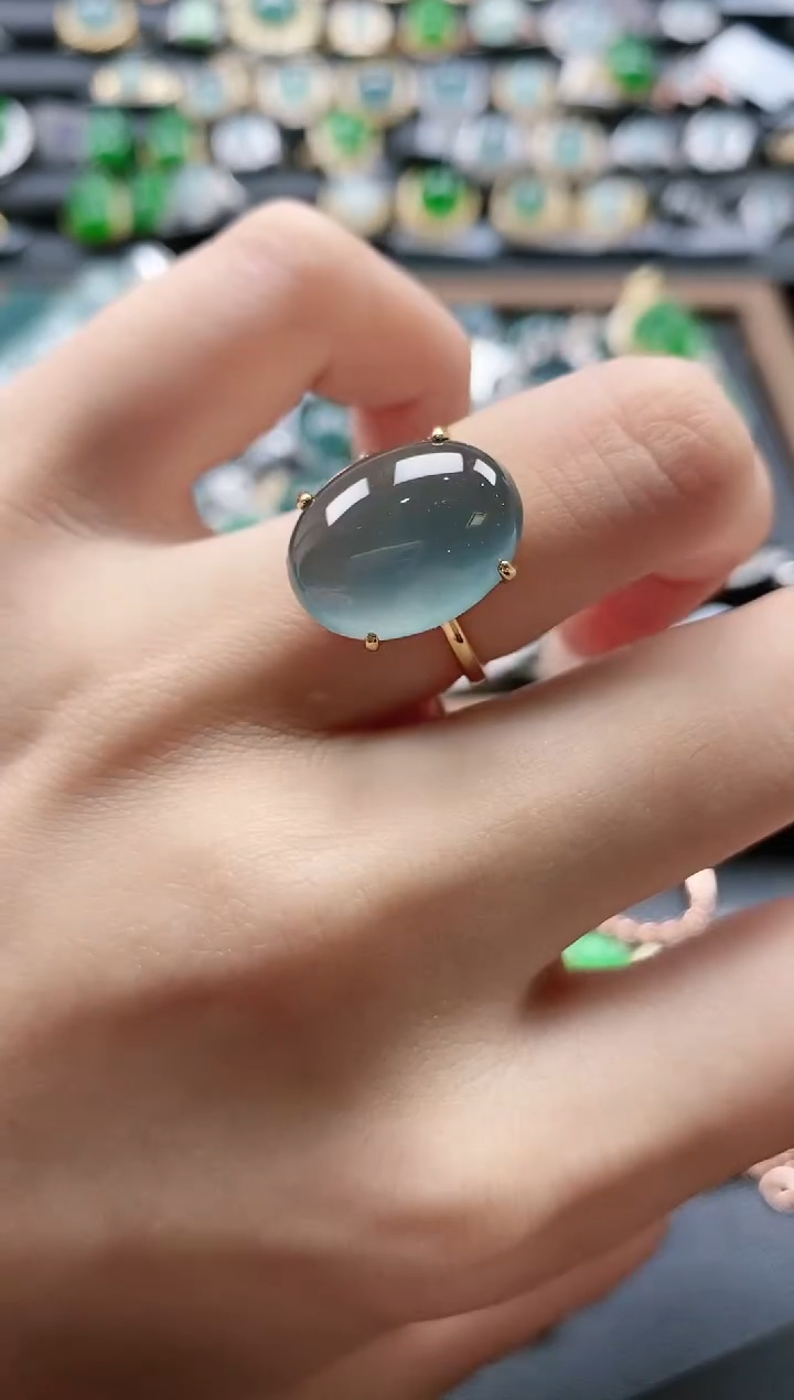 【闪购商品】翡翠戒指银S925镶嵌51511