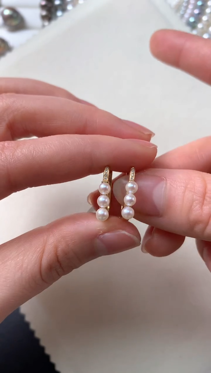 【闪购商品】海水珍珠耳饰18K金镶嵌S415|1980