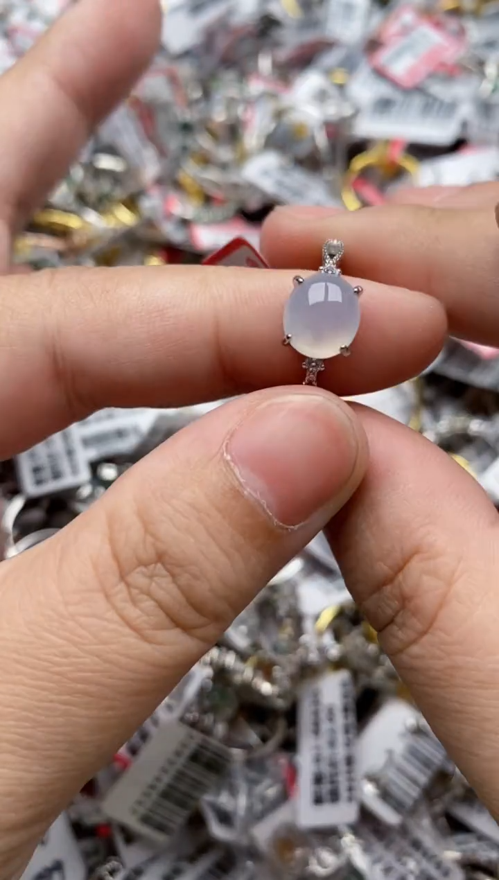 【闪购商品】翡翠戒指银S925镶嵌99999---10