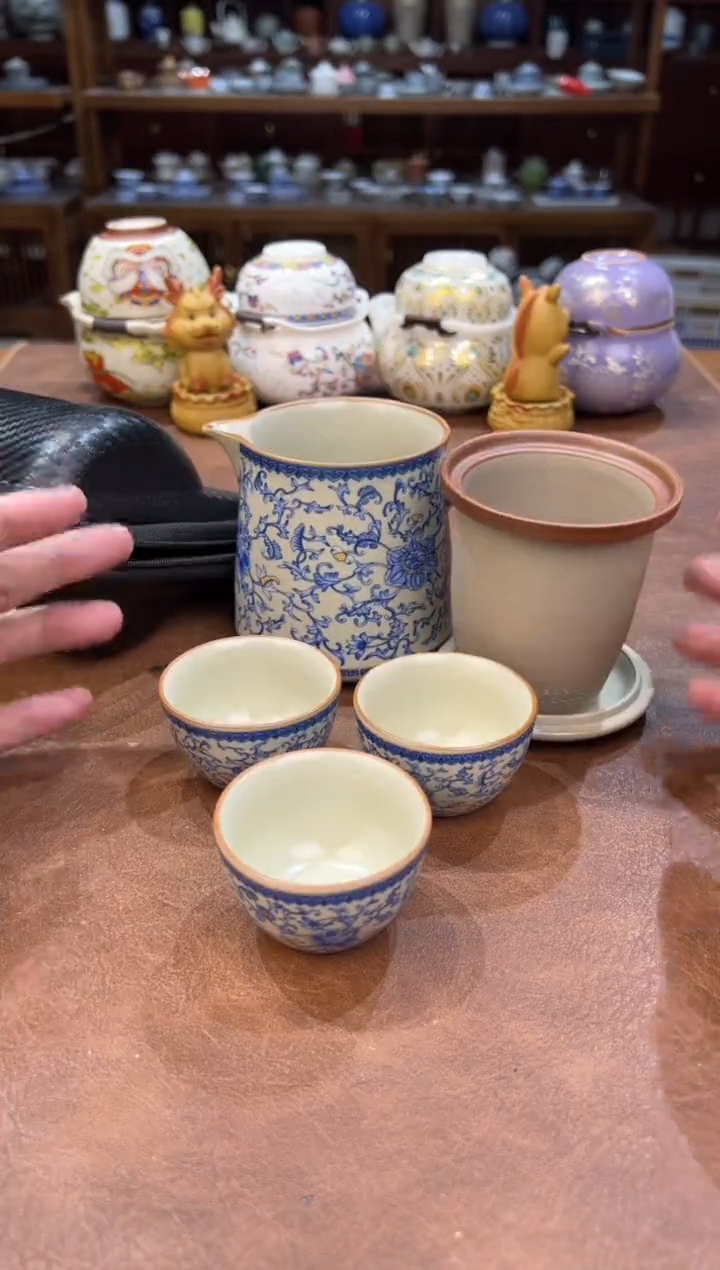 真的很便宜超好看会开片的旅行茶具