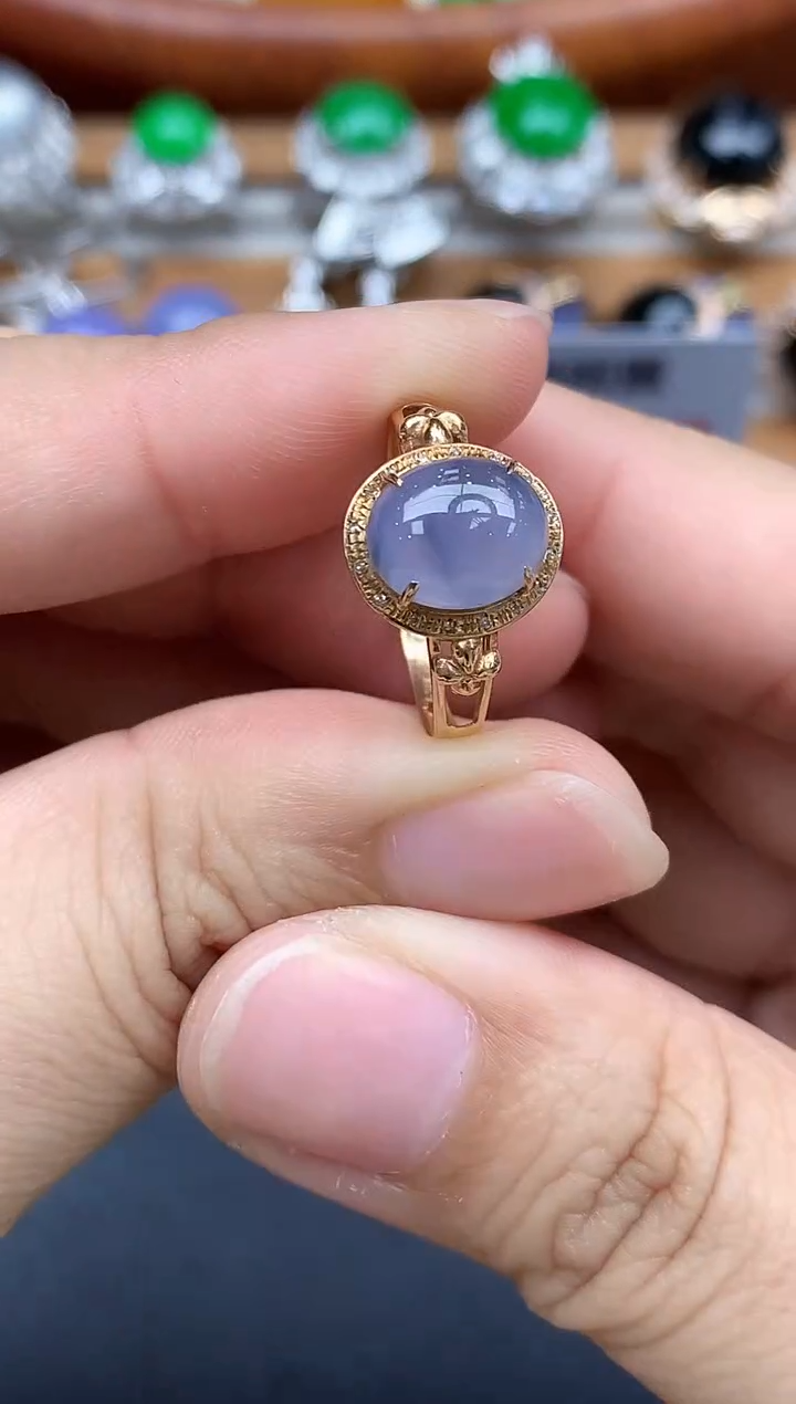 18K金镶嵌戒指翡翠483-中国好珍宝