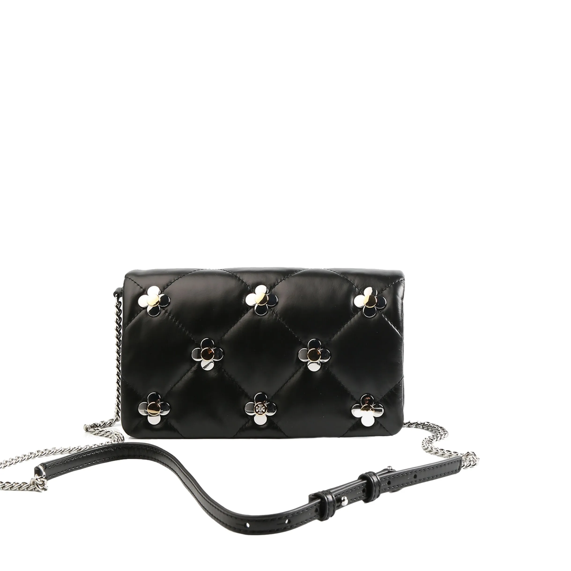 TORY BURCH/汤丽柏琦Kira 钻石四叶草链条迷你单肩包 169746-001