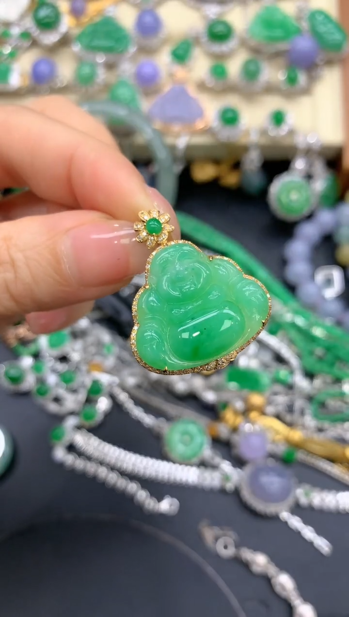 【闪购商品】翡翠颈饰18K金镶嵌381-中国好珍宝