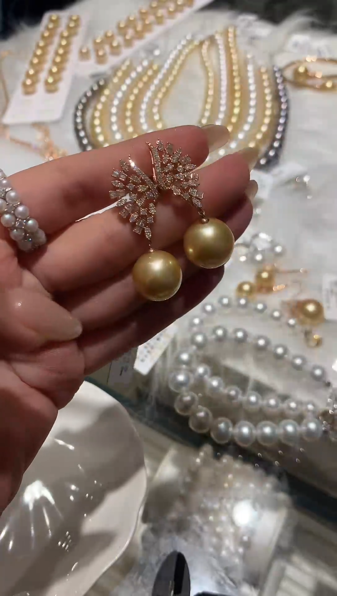 18K金镶嵌耳饰海水珍珠A367|18800