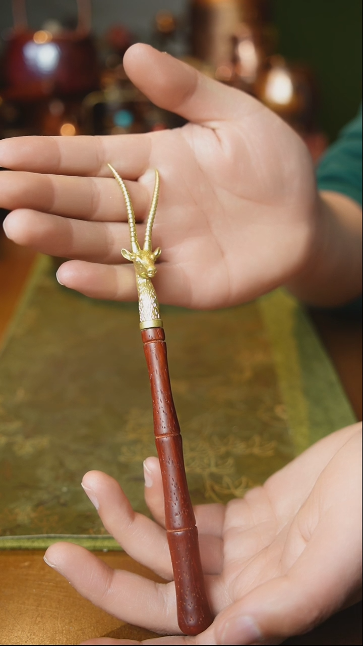 【闪购商品】黄铜实木把壶叉冲之铜壶