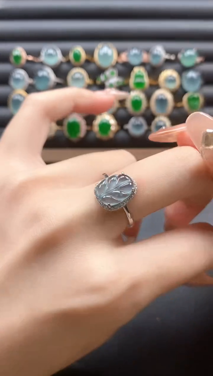 银S925镶嵌戒指翡翠5115