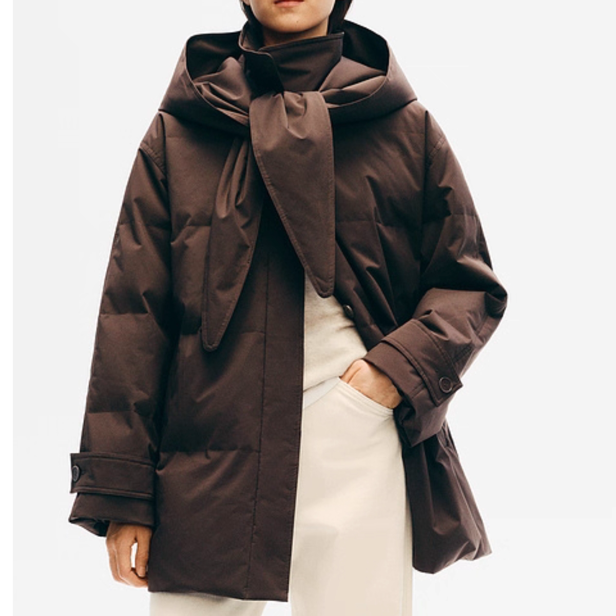 ed*tion【商场同源】2025冬季新款连帽绑结轻暖鹅绒羽绒服 BL72NT04