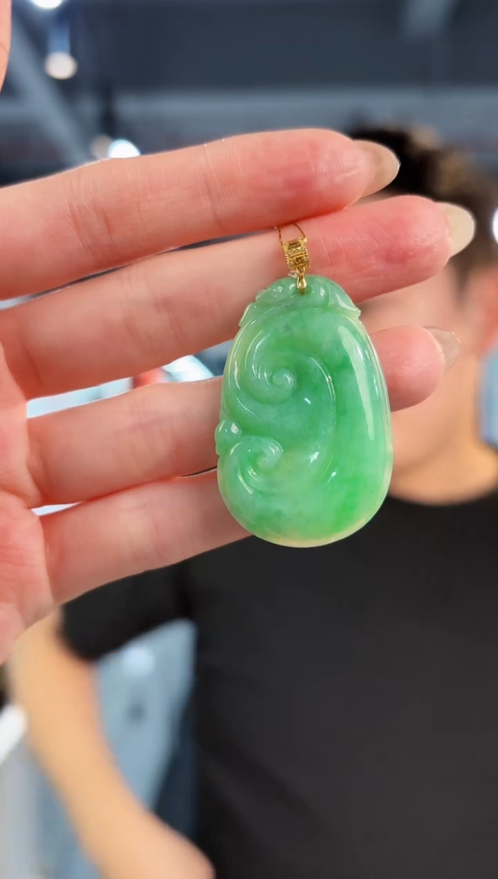 【闪购商品】翡翠颈饰18K金镶嵌缅料A货/支持复检/一件