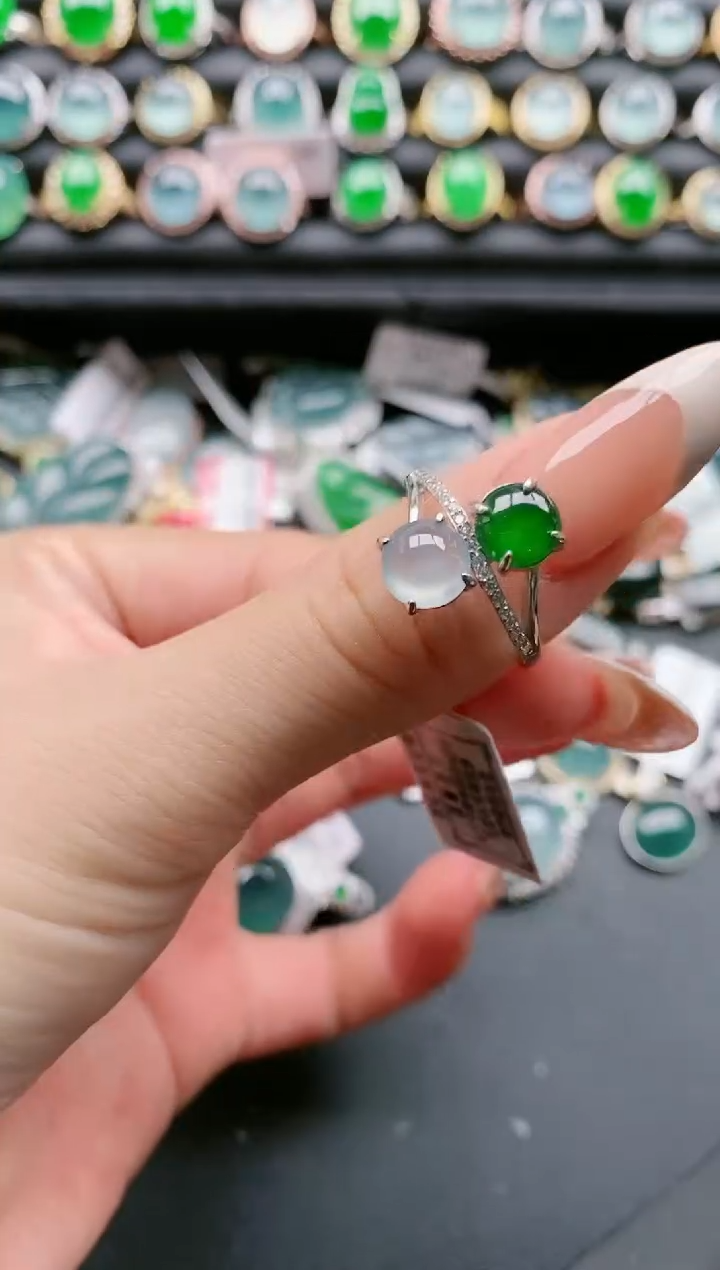 【闪购商品】翡翠戒指银S925镶嵌111111