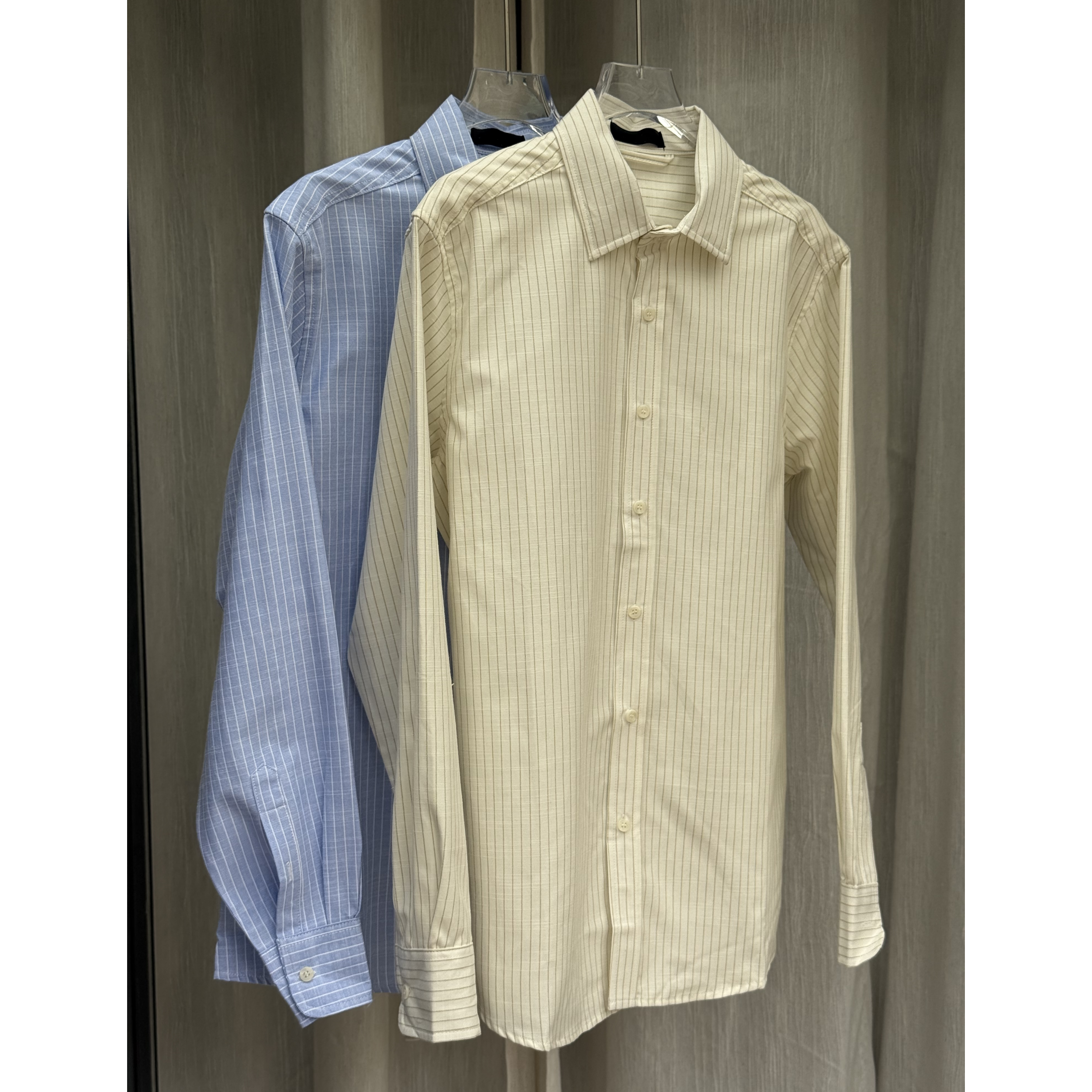 Uninhabitable Men‘s 叠穿神器休闲宽松百搭长袖衬衣翻领条纹衬衫