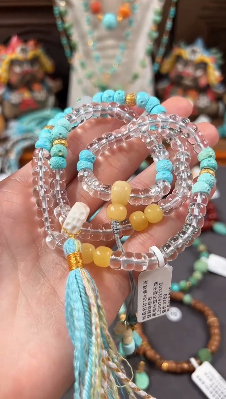 【闪购商品】水晶颈饰18K金镶嵌白水晶项链