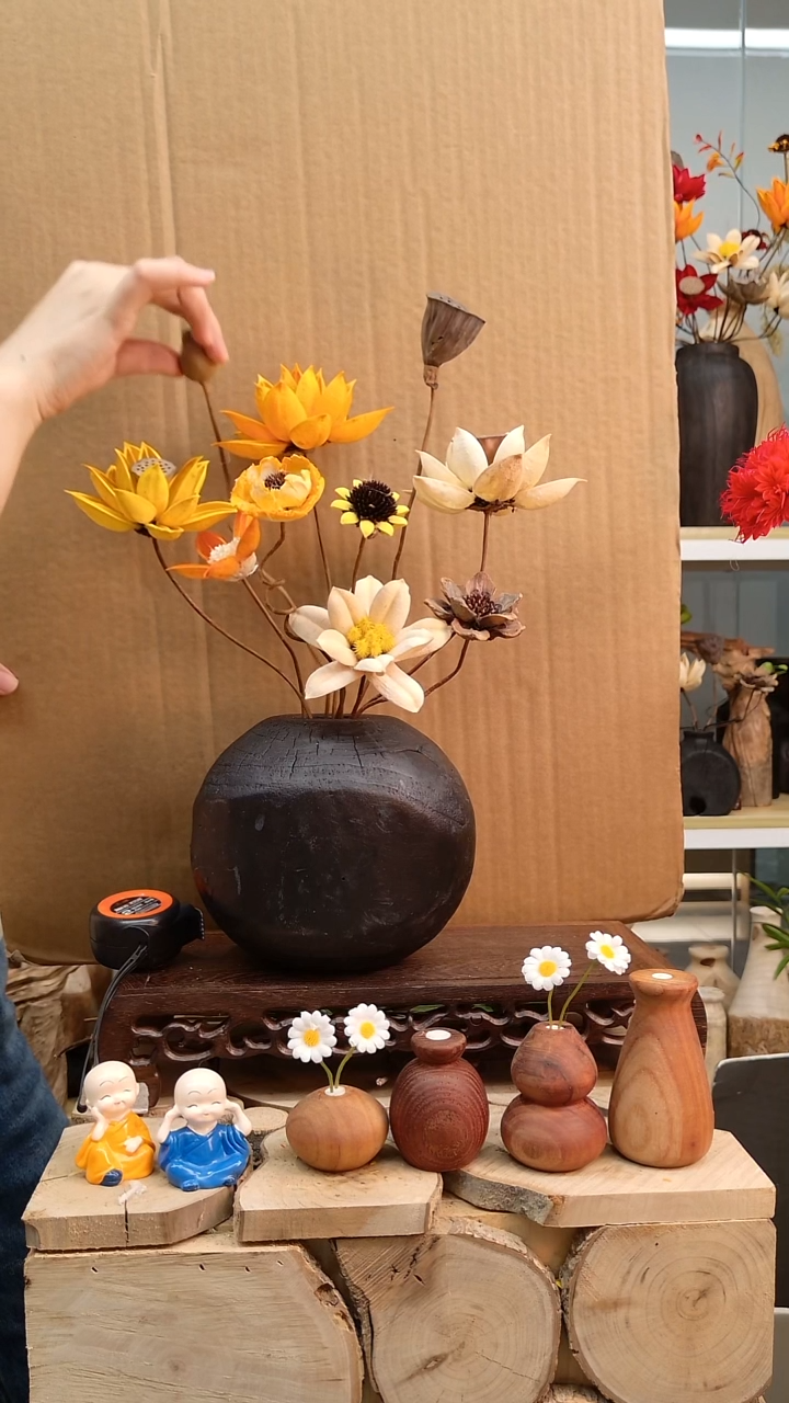 木实木花瓶一物一拍