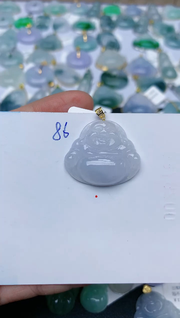 【闪购商品】翡翠颈饰18K金镶嵌天然翡翠A货    86