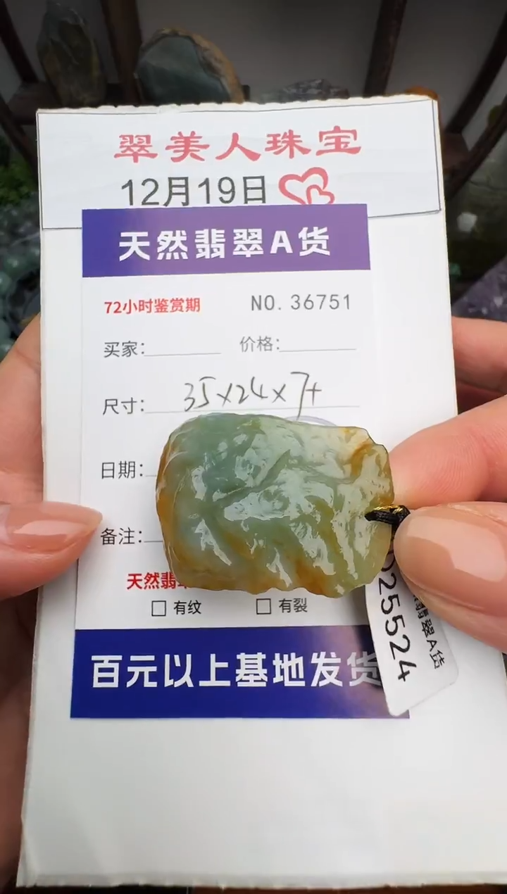 颈饰未镶嵌翡翠原石36751
