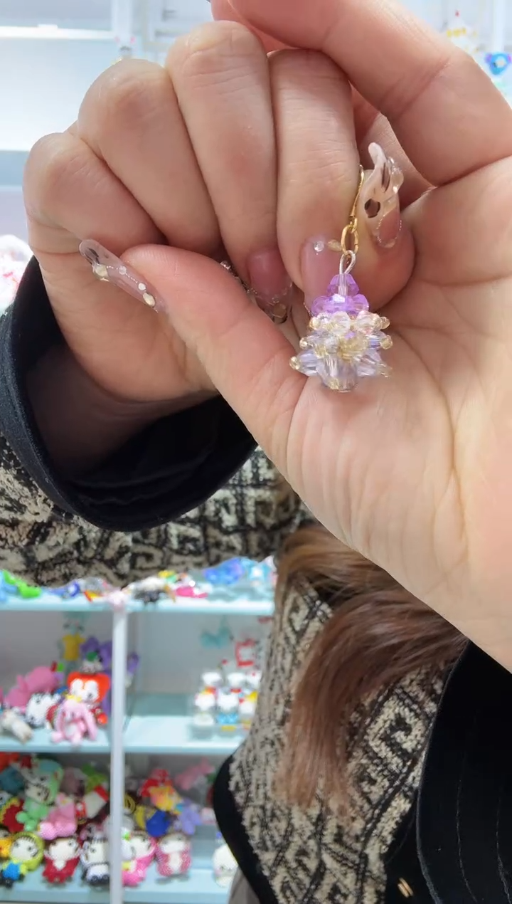 玻璃2011卡4水晶尖珠材料包一套圣诞树紫色