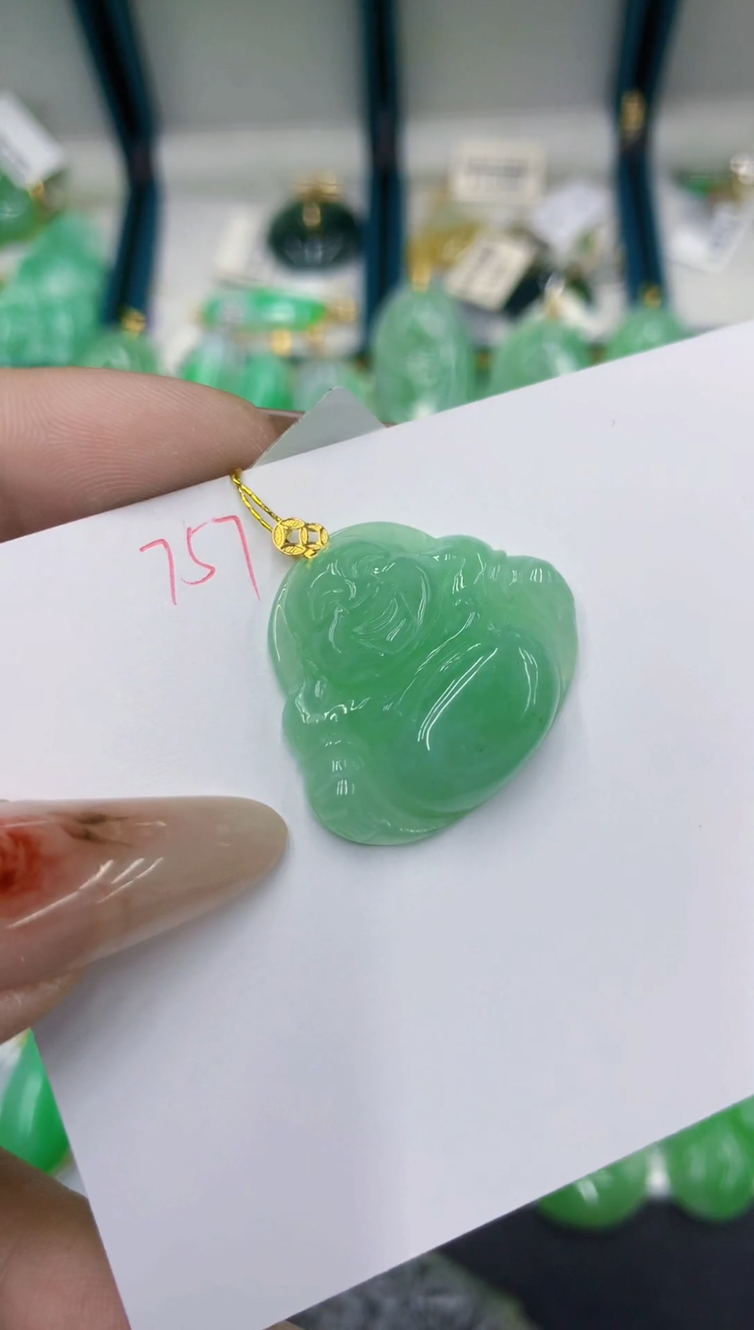 颈饰18K金镶嵌翡翠111111