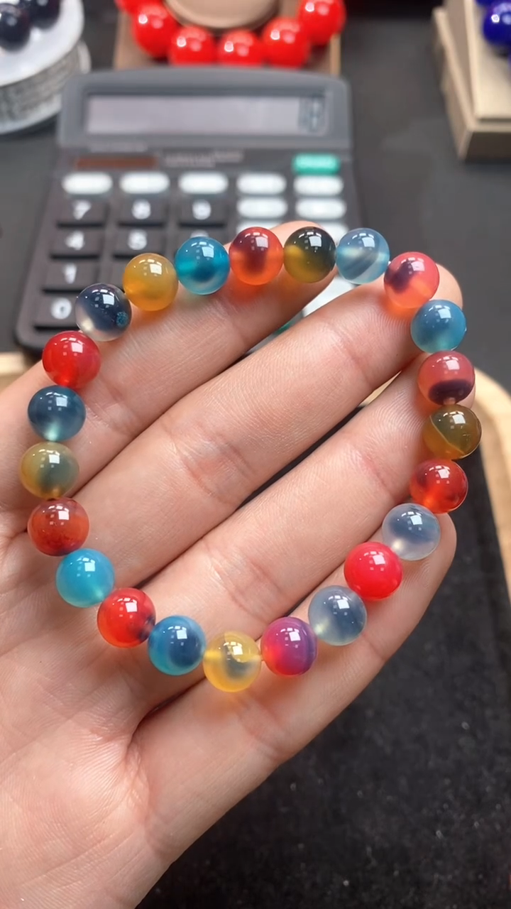 【闪购商品】玛瑙/玉髓手串未镶嵌多宝糖心卡8