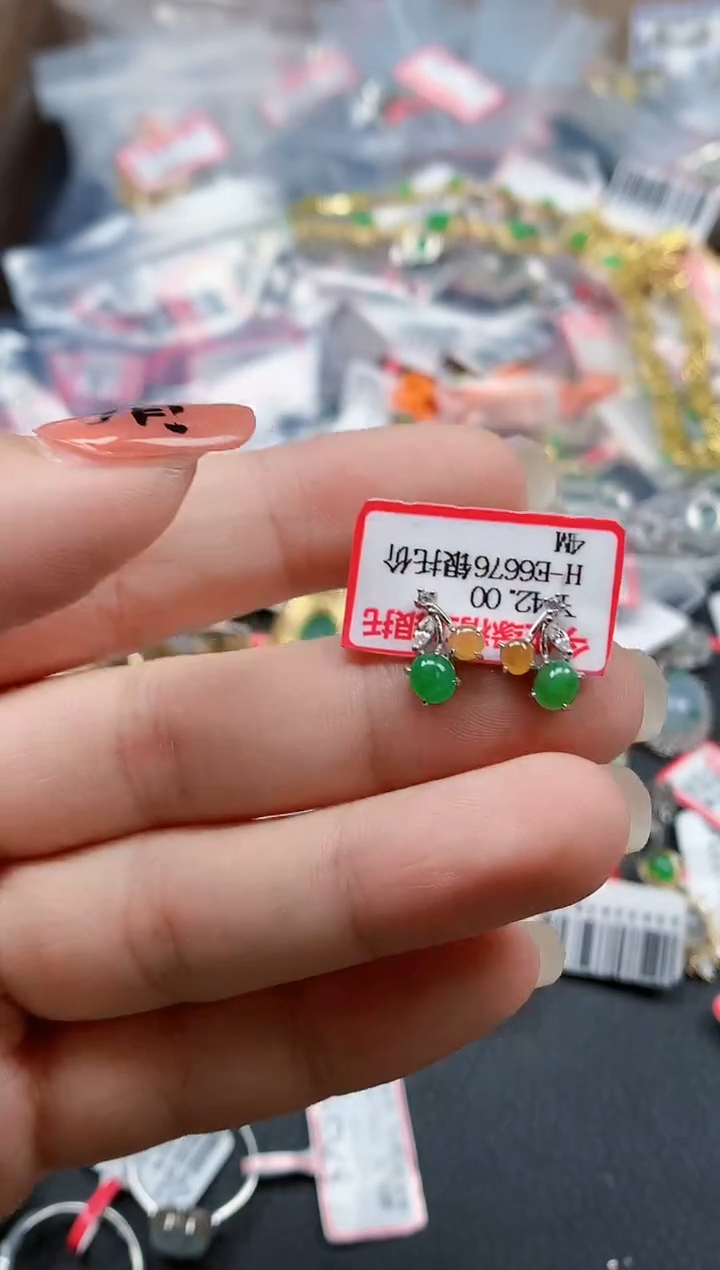 银S925镶嵌戒指翡翠天然A货缅甸翡翠