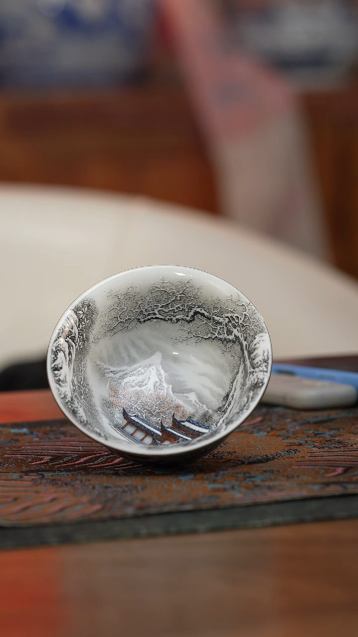 【闪购商品】论艺堂雪景满绘压手杯