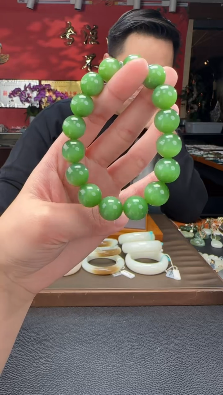 【闪购商品】和田玉手串未镶嵌碧玉猫单圈手串