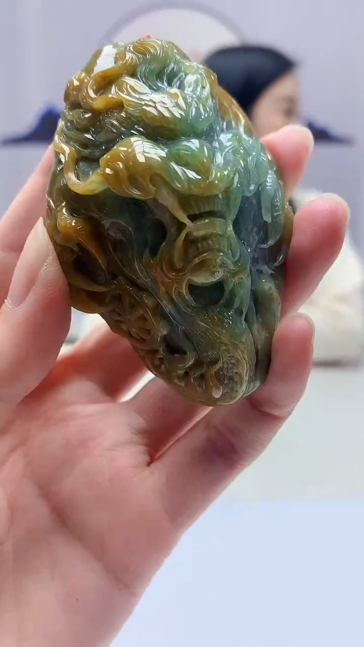 【闪购商品】定制翡翠未镶嵌4852zm-毛货挂件龙98