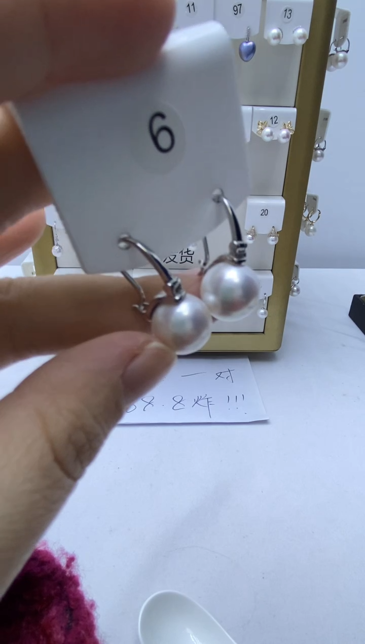 银S925镶嵌耳饰淡水珍珠6