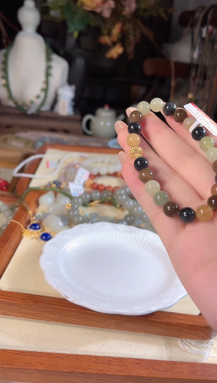 手链银S925镶嵌和田玉多样性发货其一