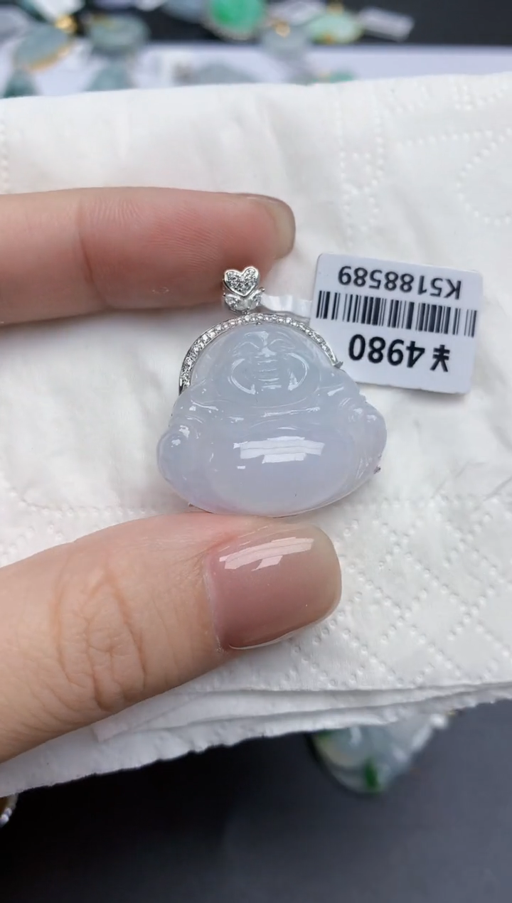 【闪购商品】翡翠颈饰18K金镶嵌天然缅甸翡翠A货