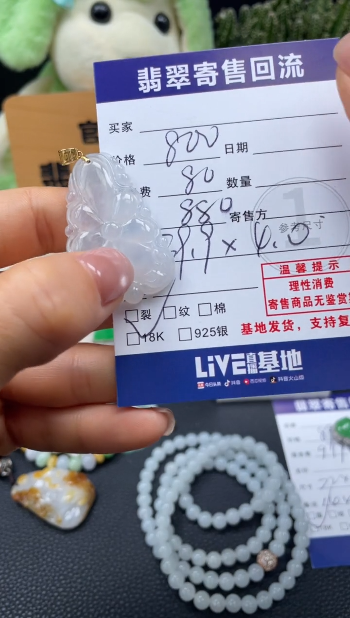 颈饰18K金镶嵌翡翠10150363