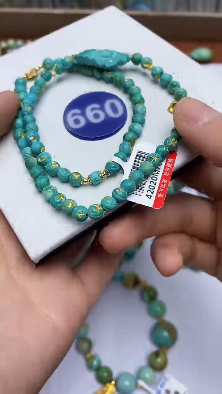 【闪购商品】绿松石项链18K金镶嵌660