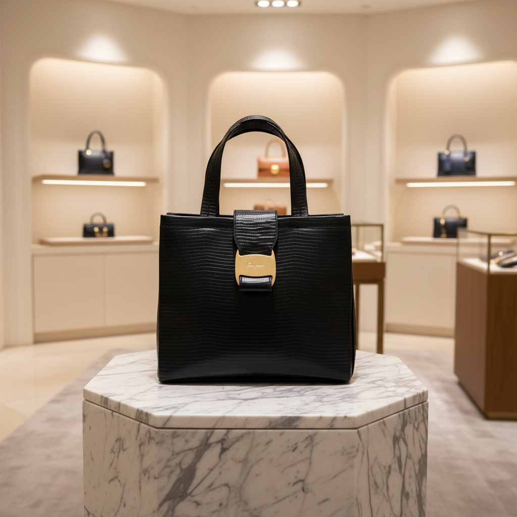 95新 FERRAGAMO/菲拉格慕   黑色手提包 1783 1445 