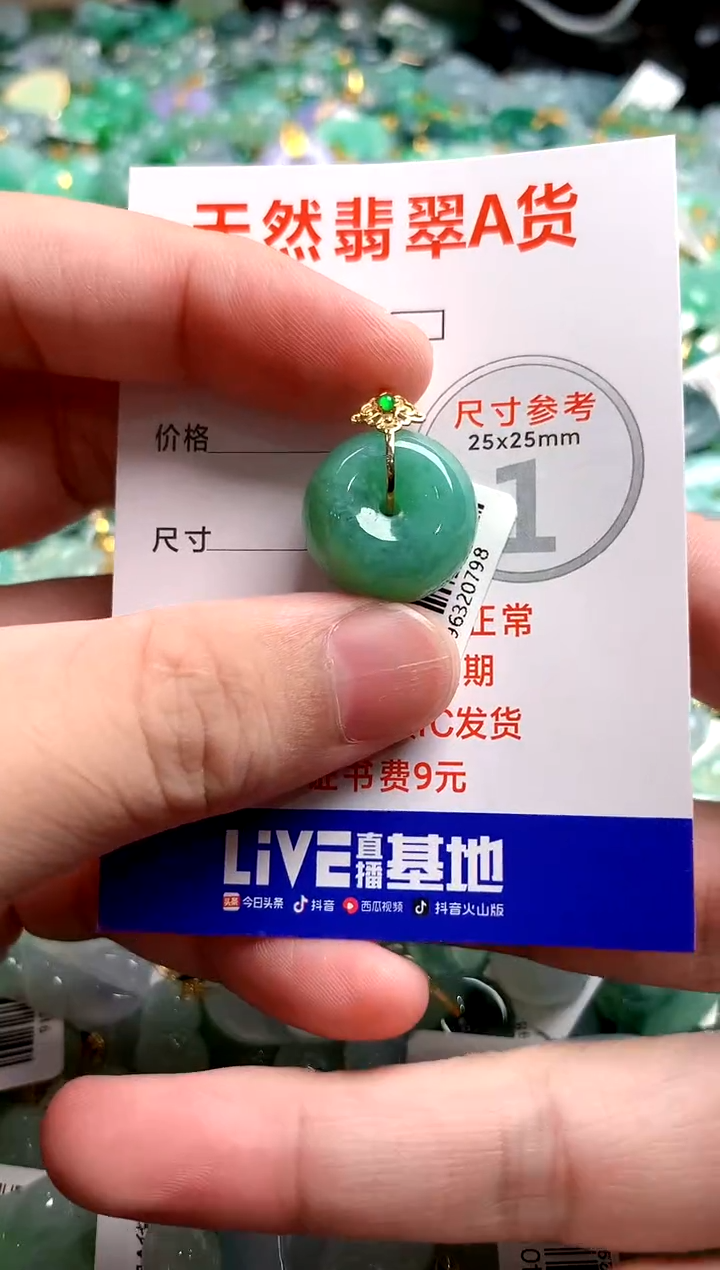 翡翠18K金镶嵌颈饰0650660287