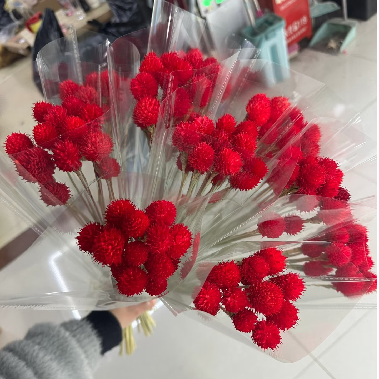 【买一送一】小草莓千日红永生干花 红果小巧可爱 草莓果