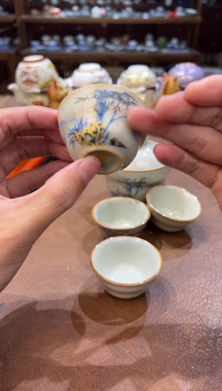 真的很便宜超好看会开片的旅行茶具