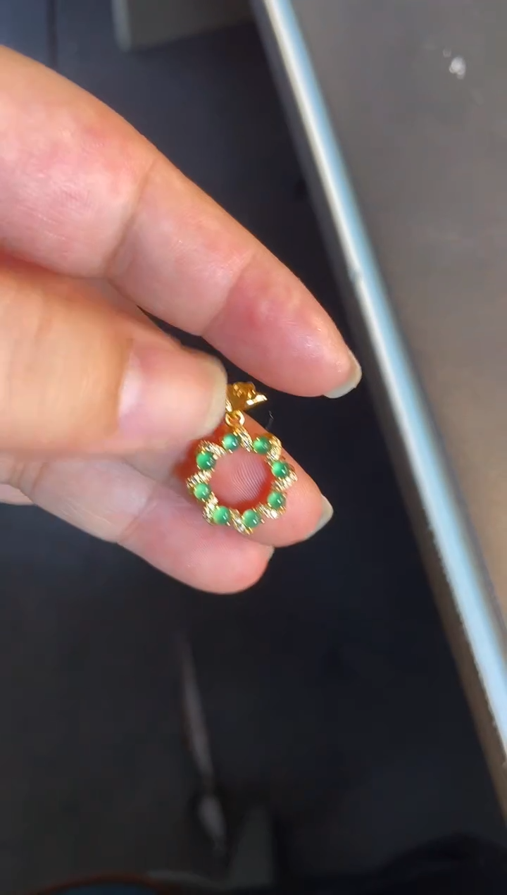 吊坠(不含链)银S925镶嵌翡翠1