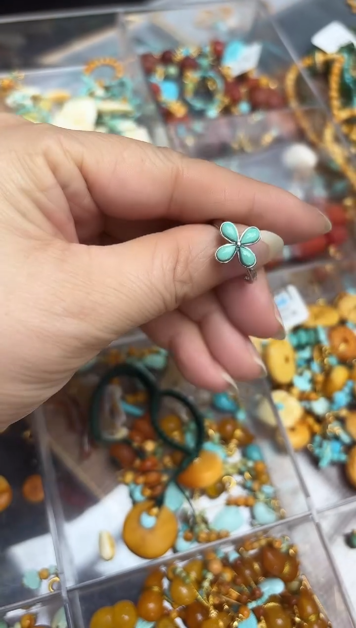 琥珀颈饰银S925镶嵌发一件