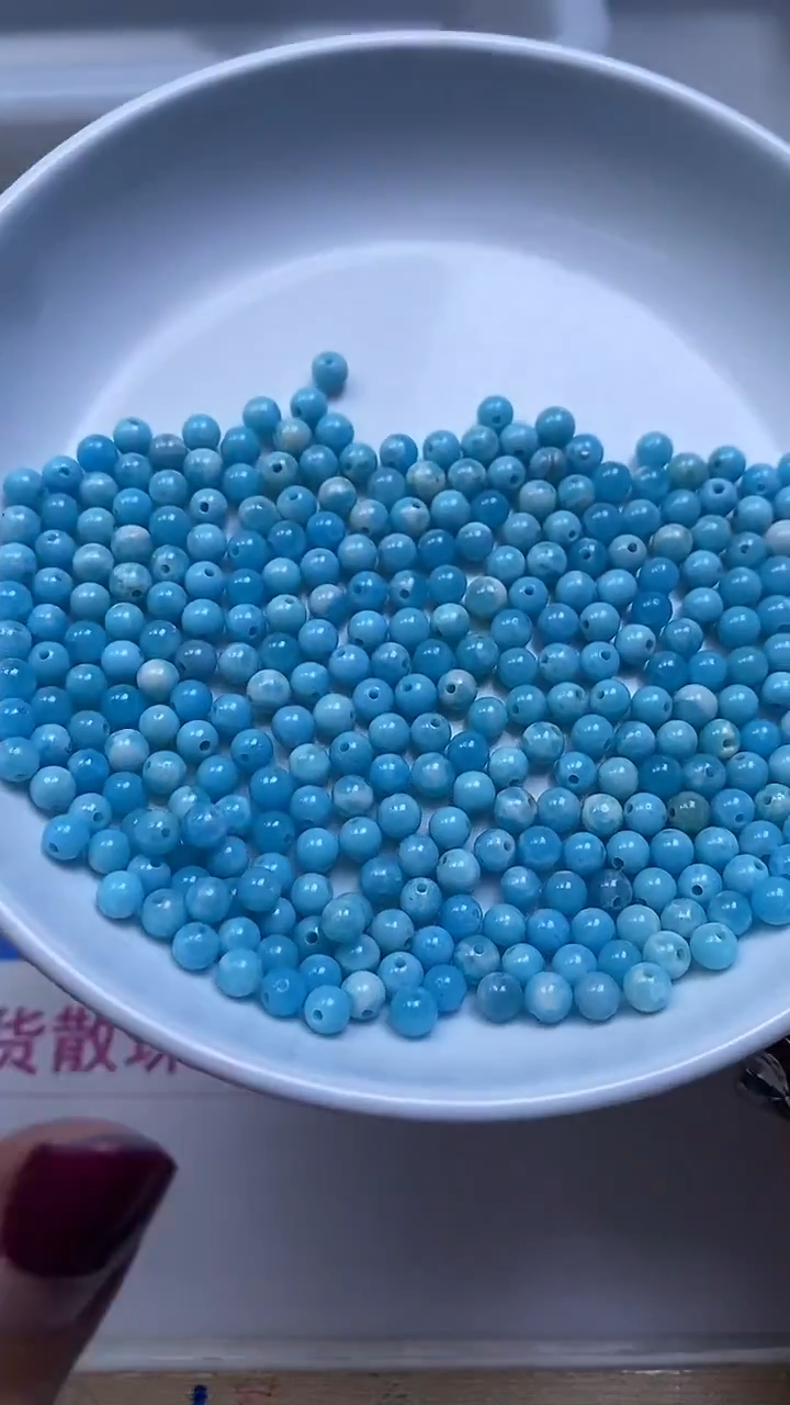 未镶嵌散珠玛瑙/玉髓C753 海 纹 石4mm100个8.8元