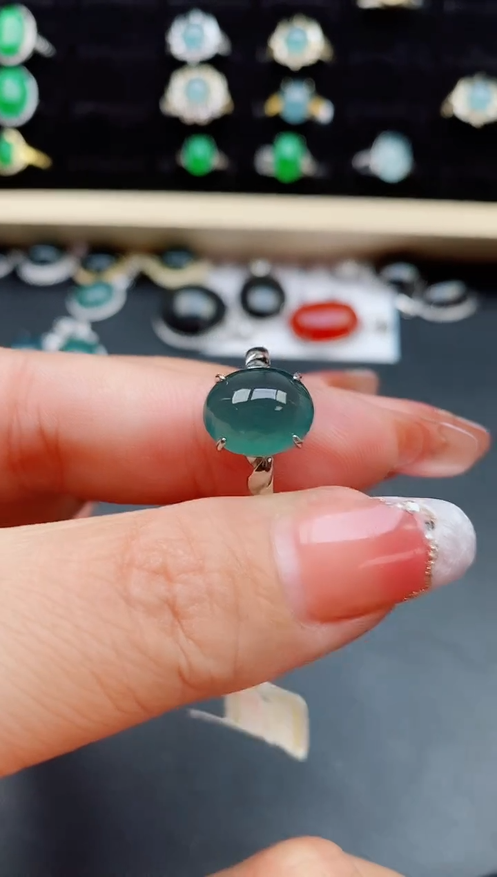 【闪购商品】翡翠戒指银S925镶嵌508050