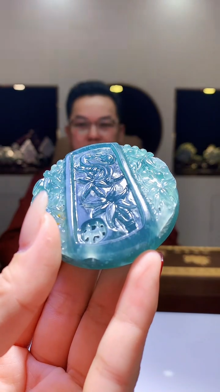 【闪购商品】定制翡翠未镶嵌1002hm-毛货挂件19