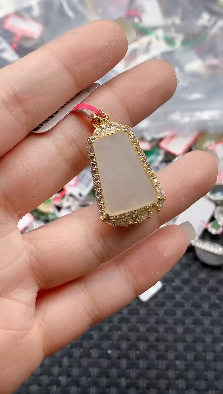 银S925镶嵌戒指翡翠天然A货缅甸翡翠