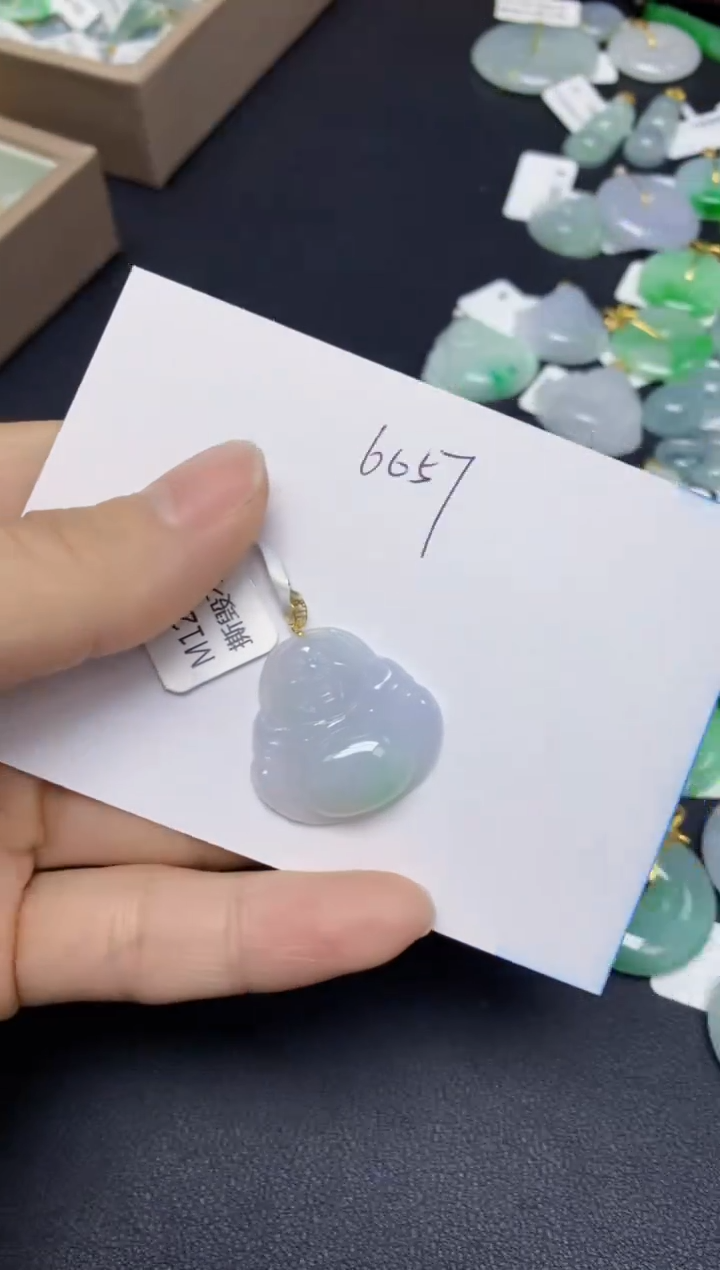 【闪购商品】翡翠挂件18K金镶嵌 天然翡翠A货