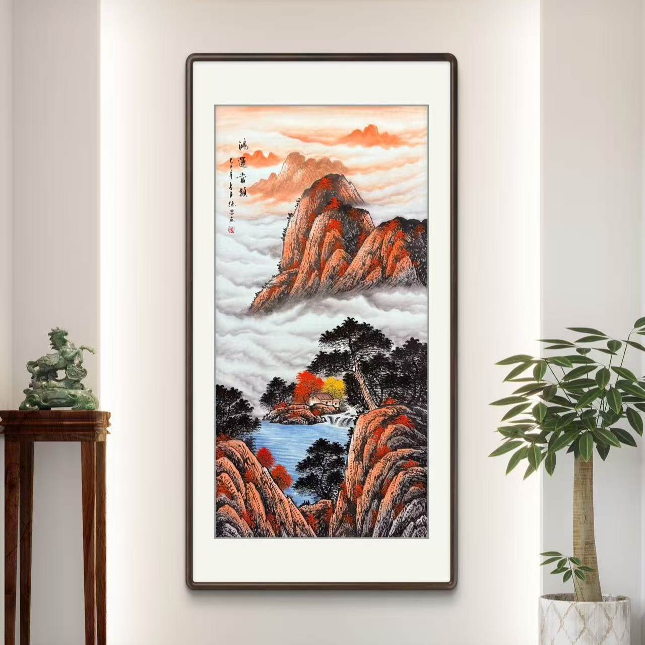 《鸿运当头》手绘四尺玄关走廊中堂书房茶室国画挂画作品文玩探宝