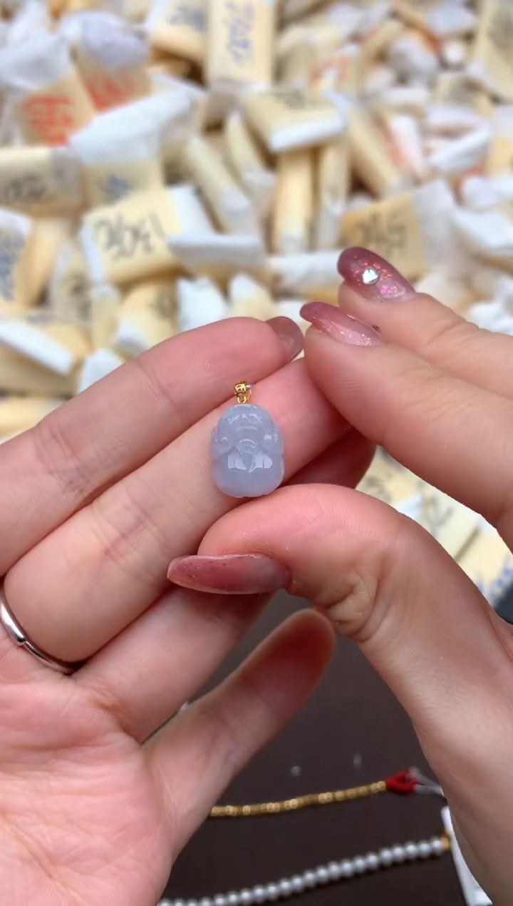 【闪购商品】翡翠挂件18K金镶嵌一