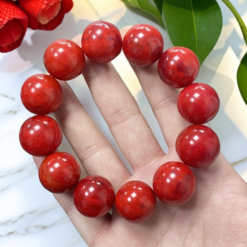 赤血红卡玛瑙手串尺寸约20mm12颗