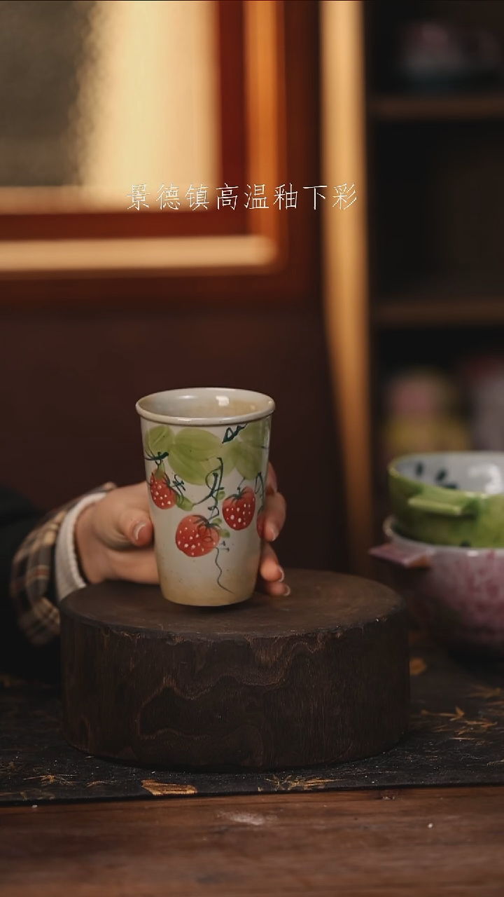 陶瓷景德镇高温釉下手绘陶瓷@L242@